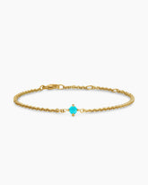 Micro Chatelaine® Chain Bracelet in 18K Yellow Gold with Turquoise, 4mm